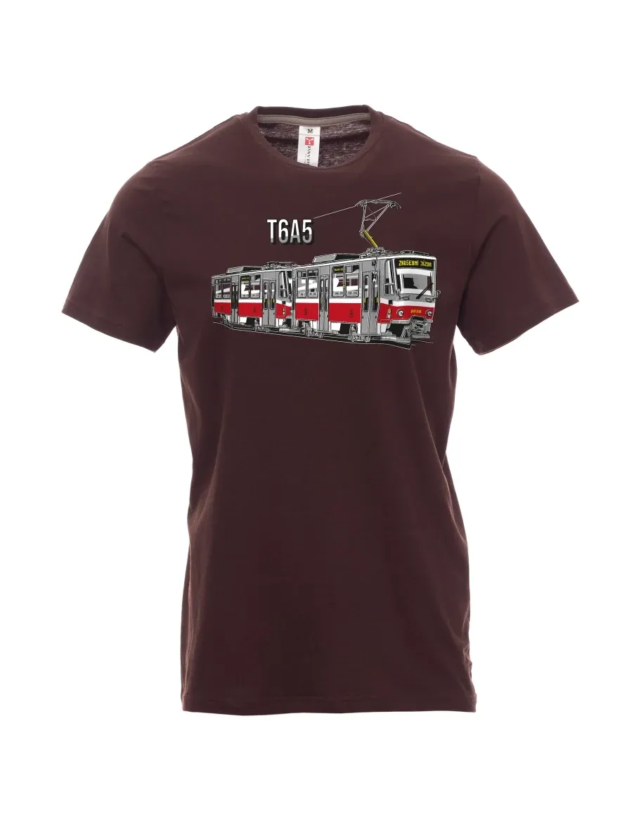 Dark brown men´s T-shirt Tram T6A5