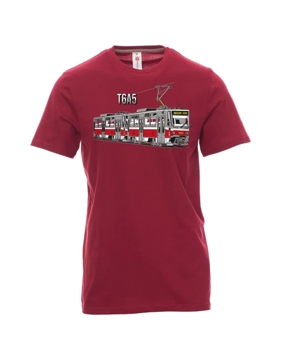 Dark red men´s T-shirt Tram T6A5