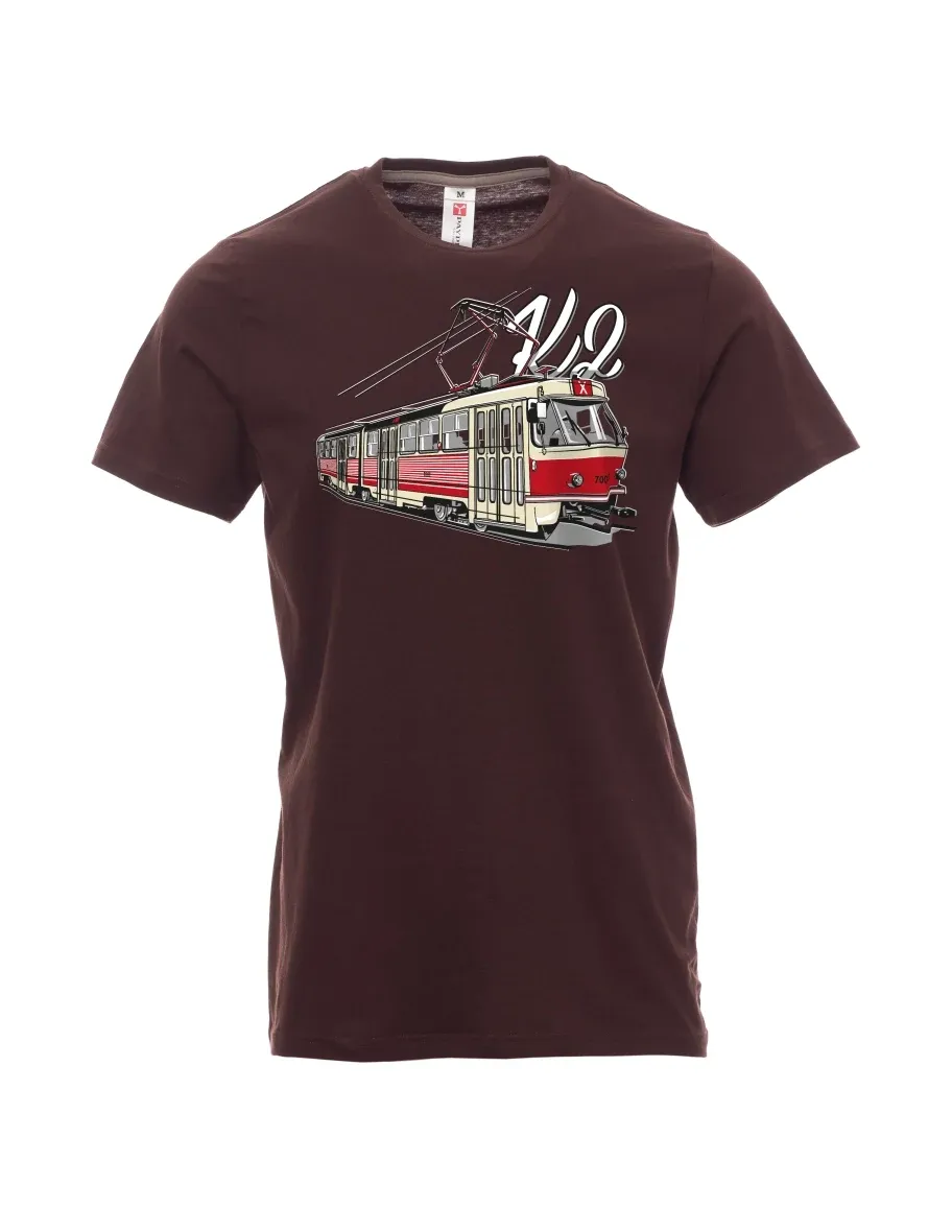 Dark brown men´s T-shirt Tram K2