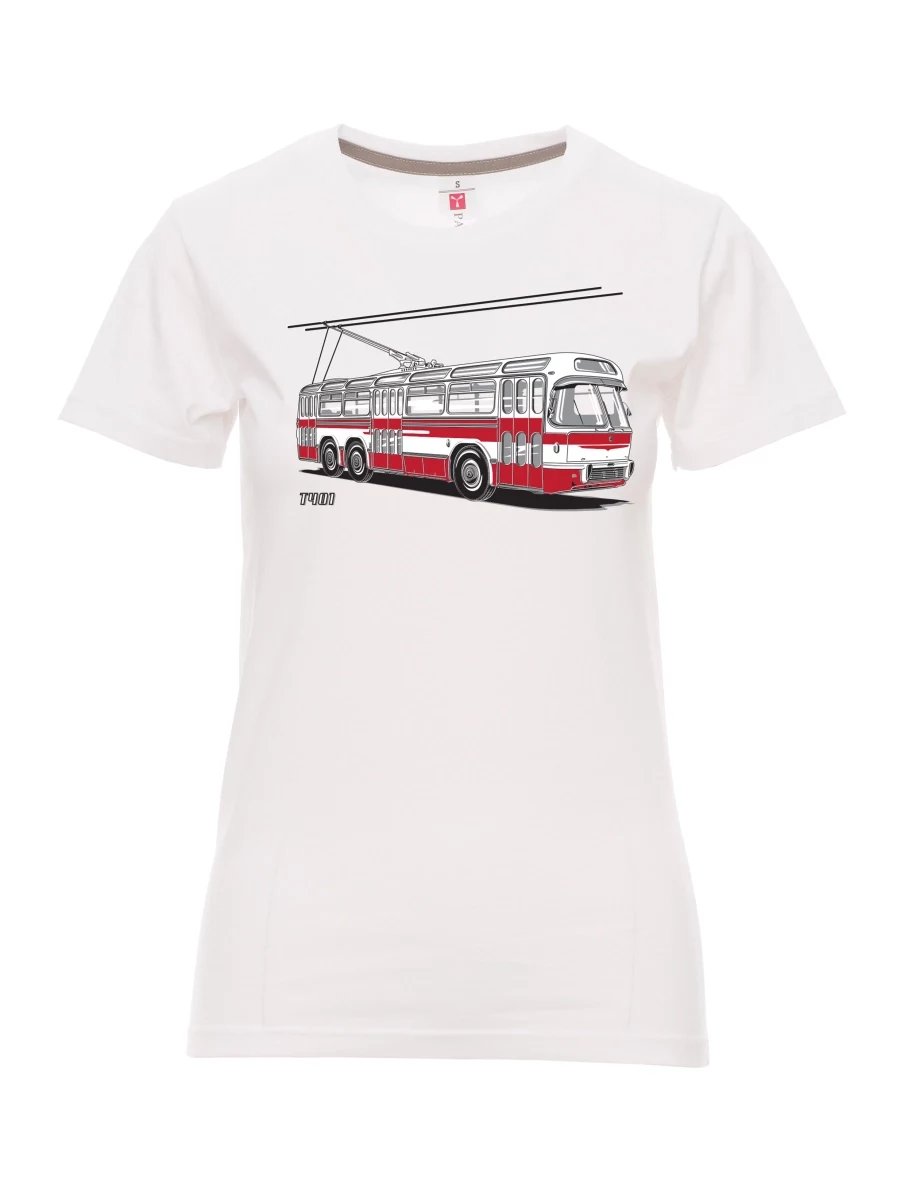 White women´s T-shirt Trolley  T401