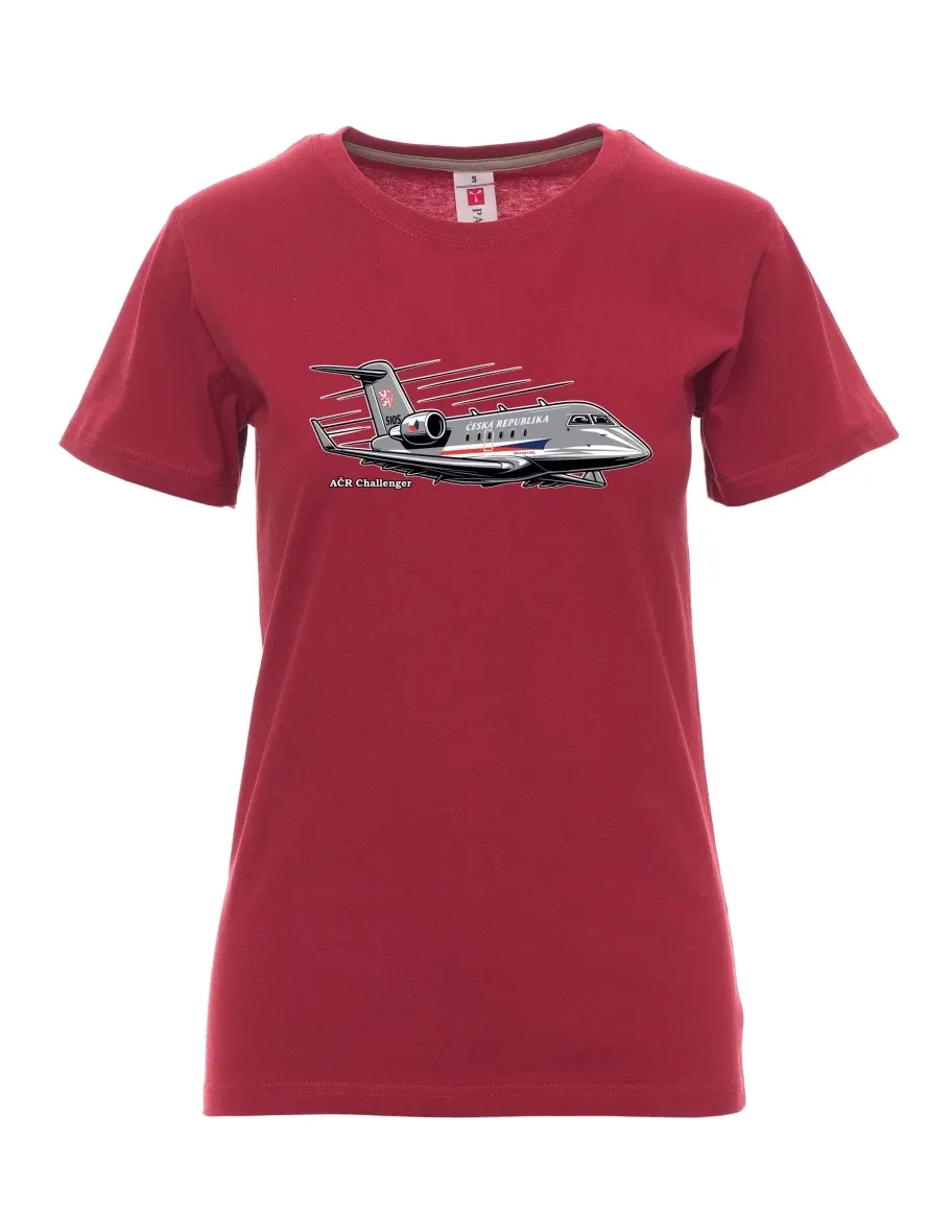 Burgundy women´s T-shirt Aircraft AČR Challenger