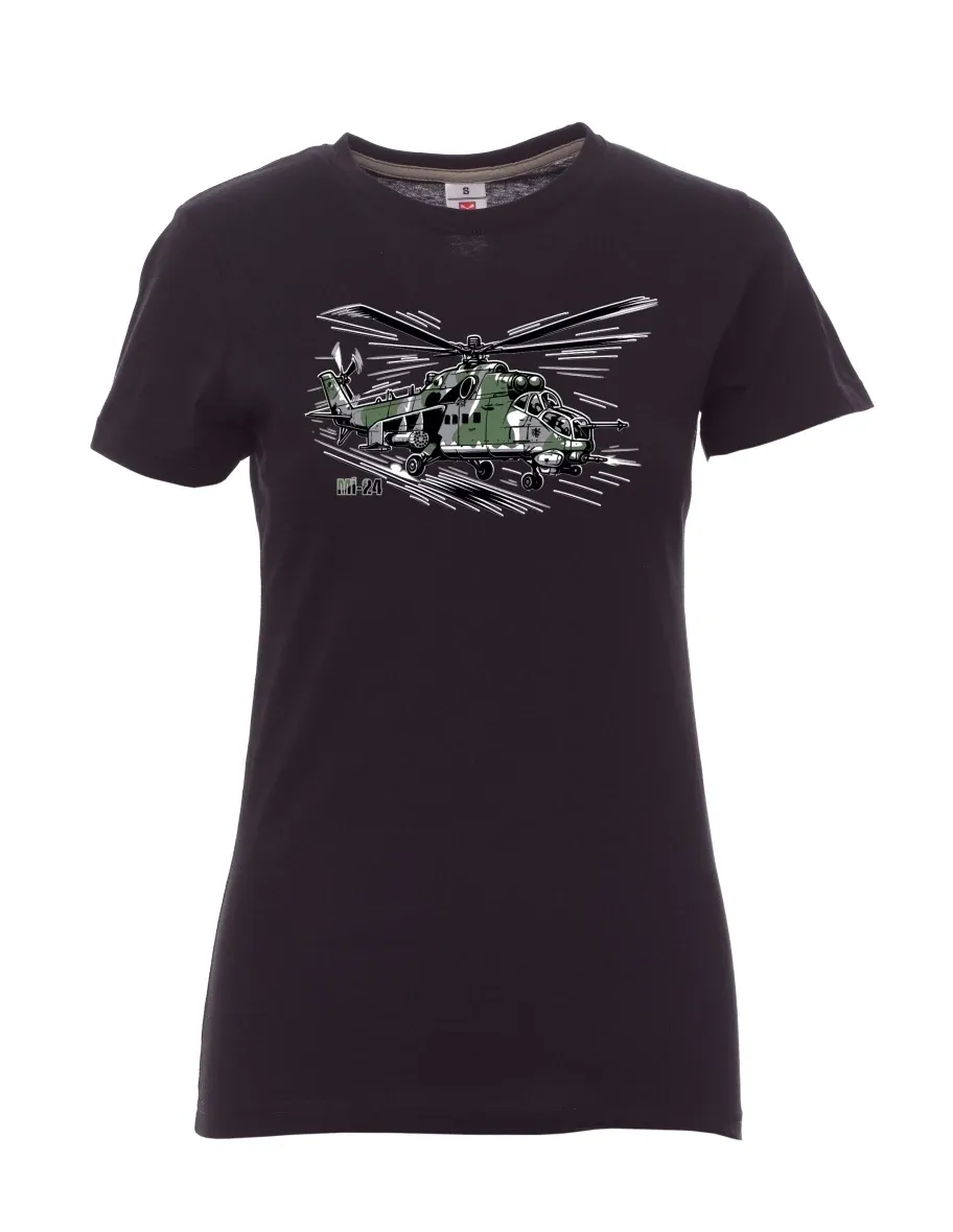 White women´s T-shirt Helicopter Mi-24