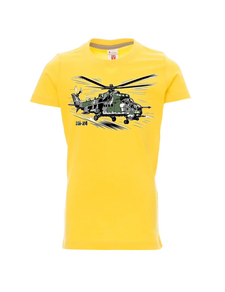 Yellow children´s T-shirt Helicopter Mi-24
