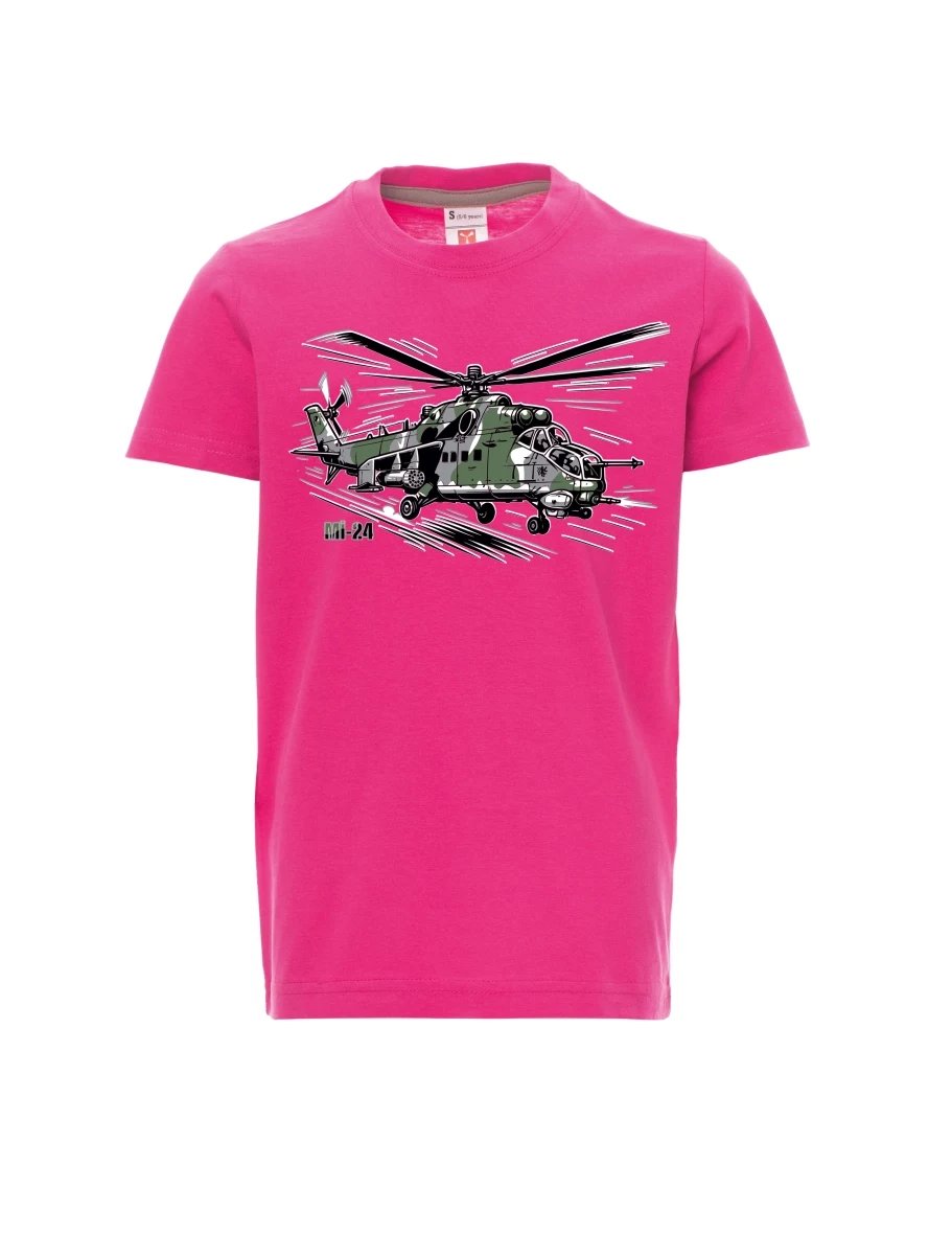 Pink children´s T-shirt Helicopter Mi-24