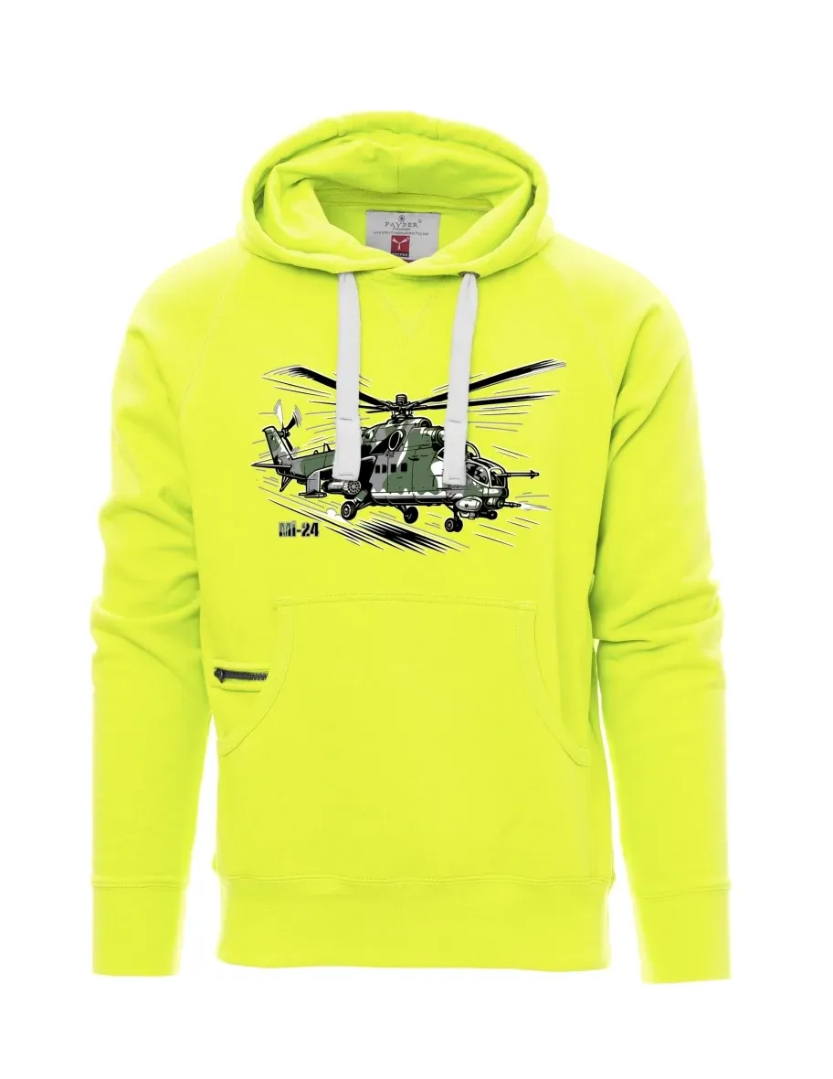 Fluorescent men´s sweatshirt Helicopter Mi-24