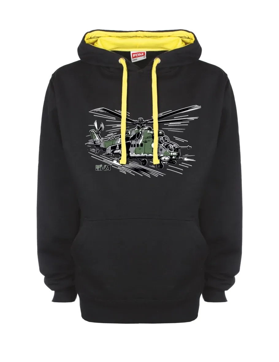 Yellow-black sweatshirt Helicopter Mi-24