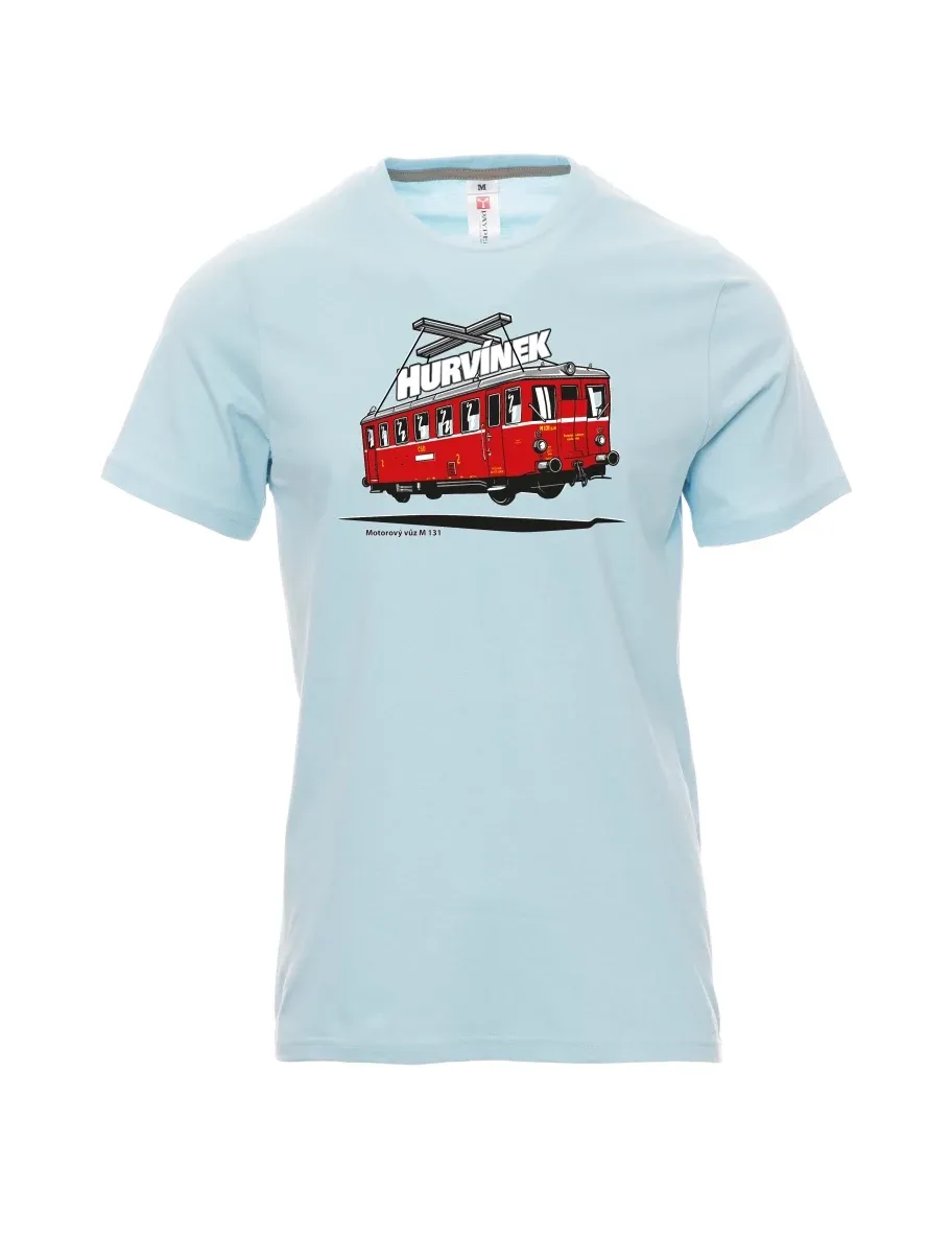 Pale blue men´s T-shirt Railcar M 131 “Hurvínek”