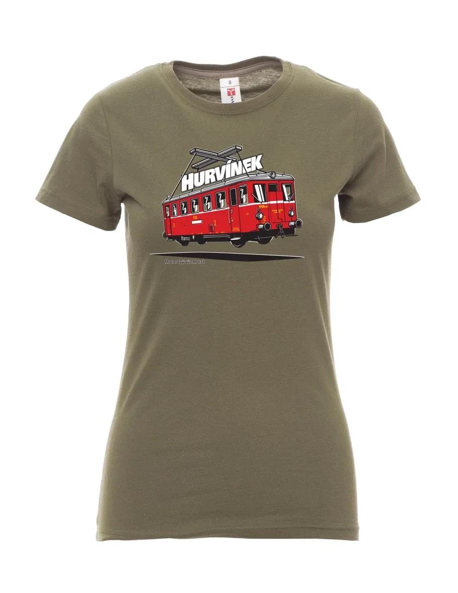 Khaki women´s T-shirt Railcar M 131 “Hurvínek”