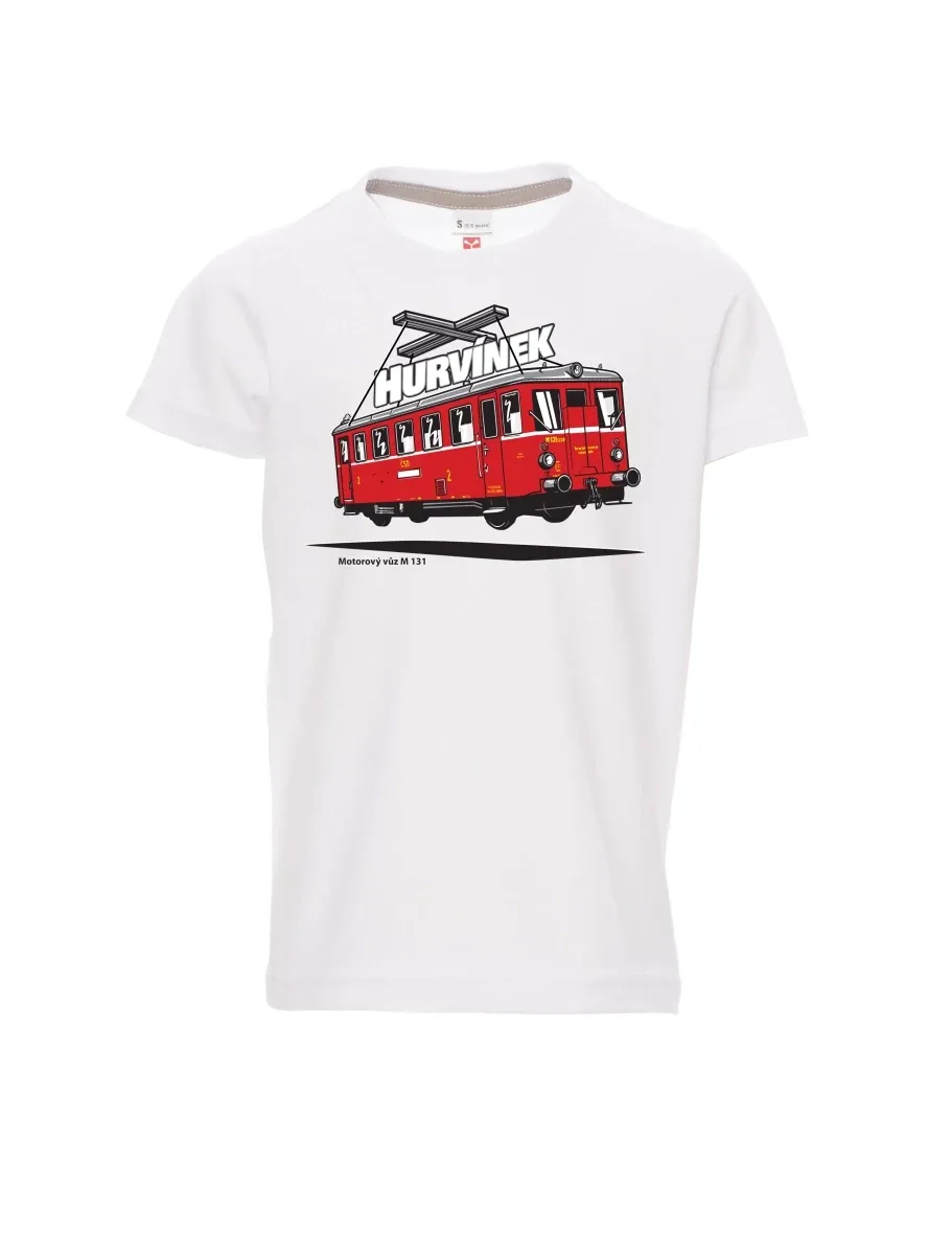 White children´s T-shirt Railcar M 131 “Hurvínek”
