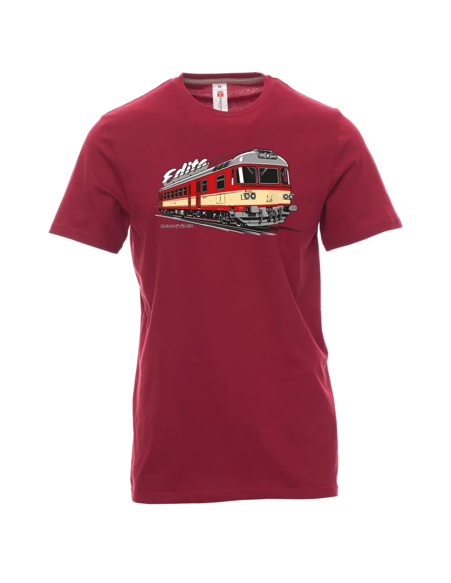 Dark red men´s T-shirt Railcar 854