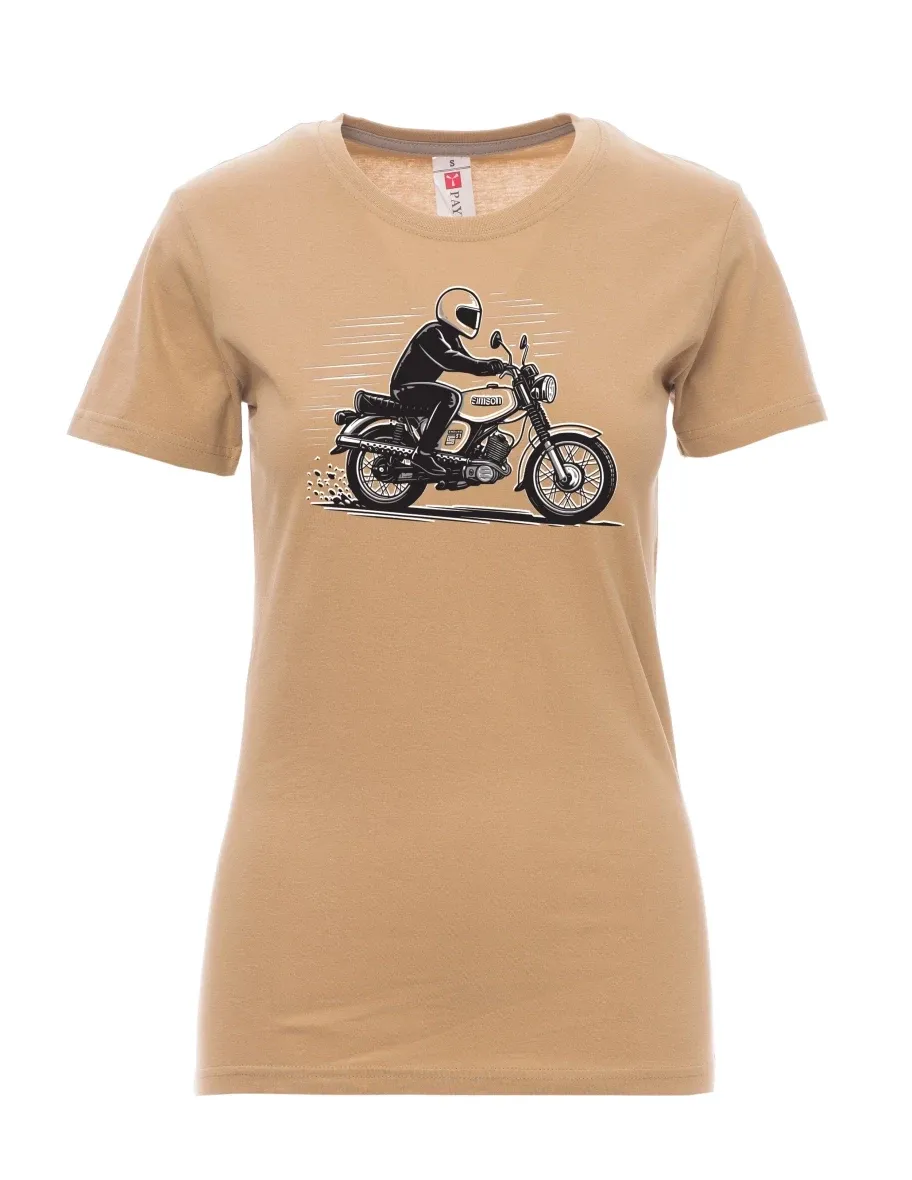 Brown women´s T-shirt Motorcycle Enduro S51