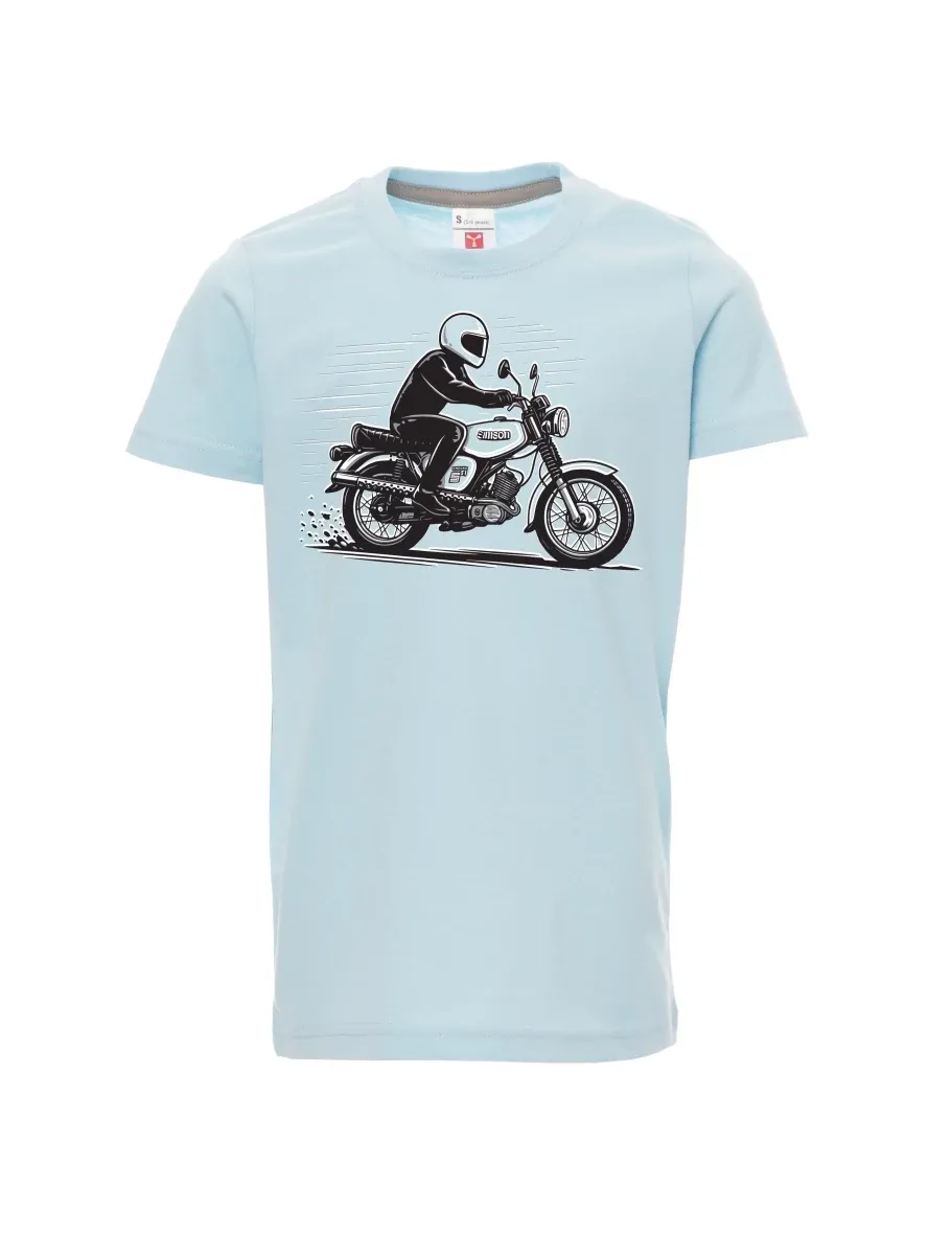Pale blue children´s T-shirt Motorcycle Enduro S51