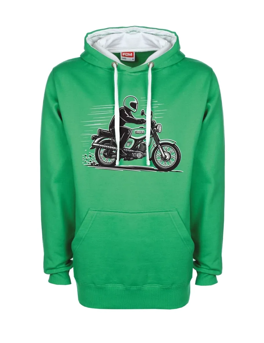 White-green sweatshirt Motorcycle Enduro S51