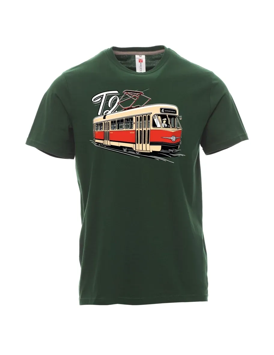 Dark green men´s T-shirt Tram T2
