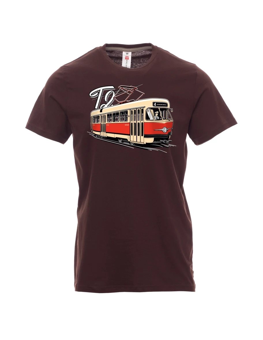 Dark brown men´s T-shirt Tram T2