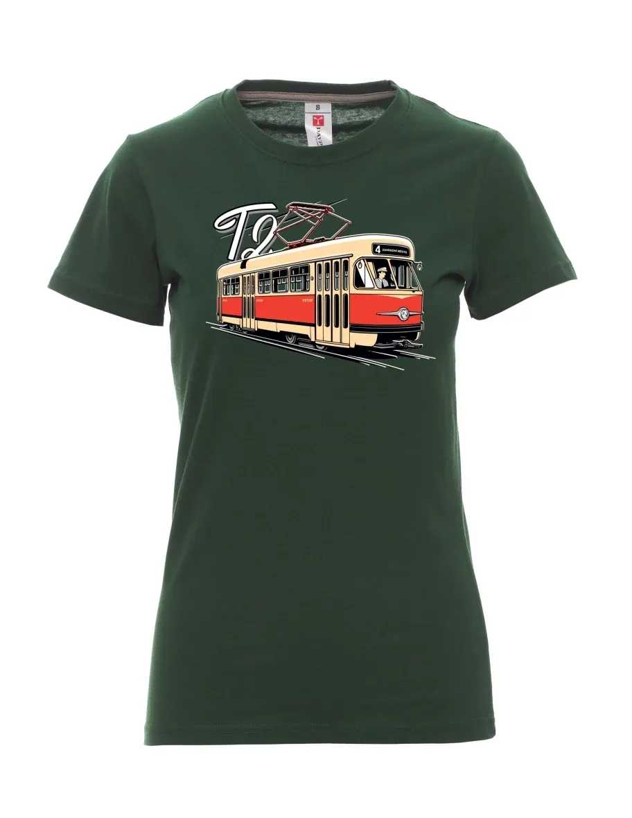 Dark green women´s T-shirt Tram T2