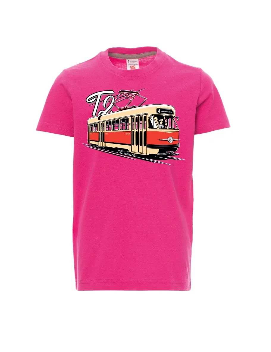 Pink children´s T-shirt Tram T2