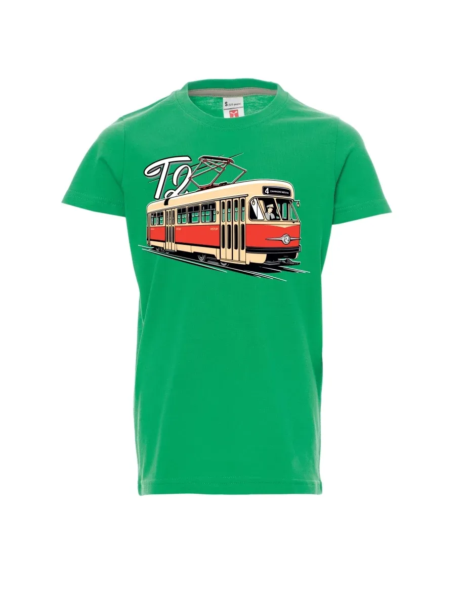 Green children´s T-shirt Tram T2
