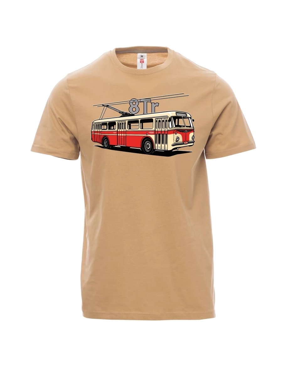 Brown men´s T-shirt Trolleybus 8Tr