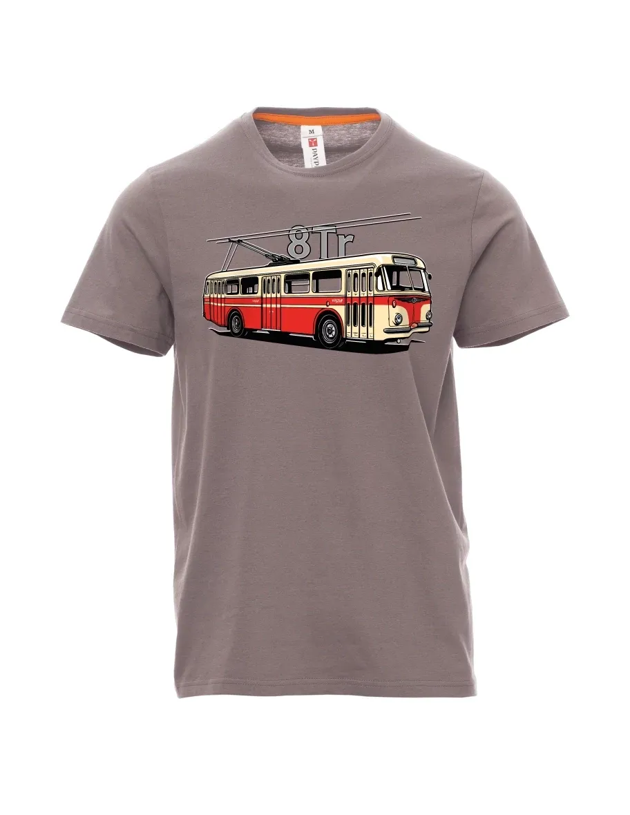 Steel gray men´s T-shirt Trolleybus 8Tr