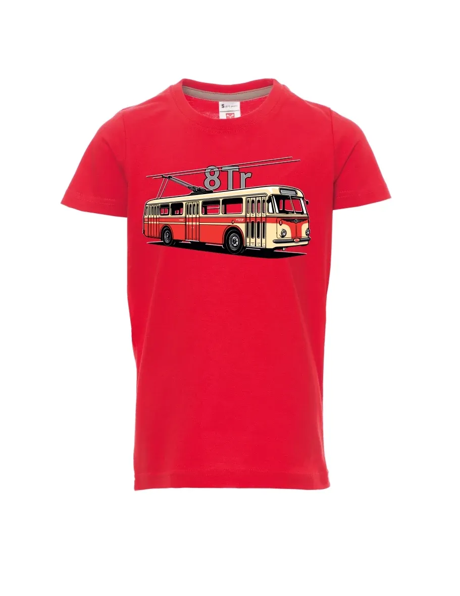 Red children´s T-shirt Trolleybus 8Tr