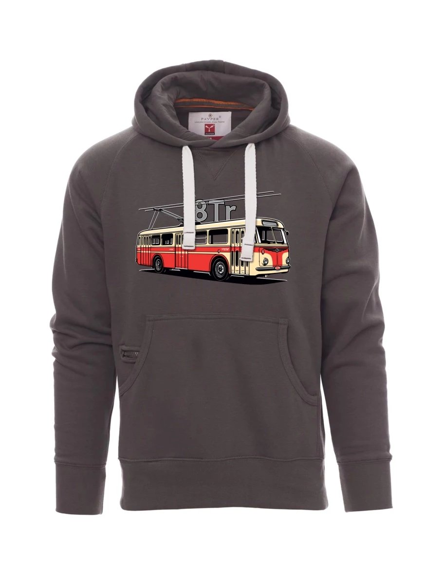 Grey men´s sweatshirt Trolleybus 8Tr