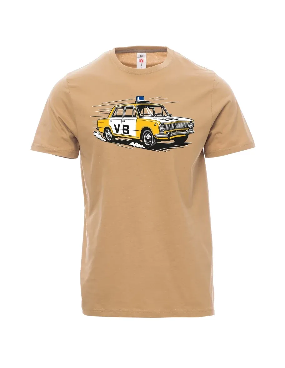 Brown men´s T-shirt Car VAZ 2101 VB