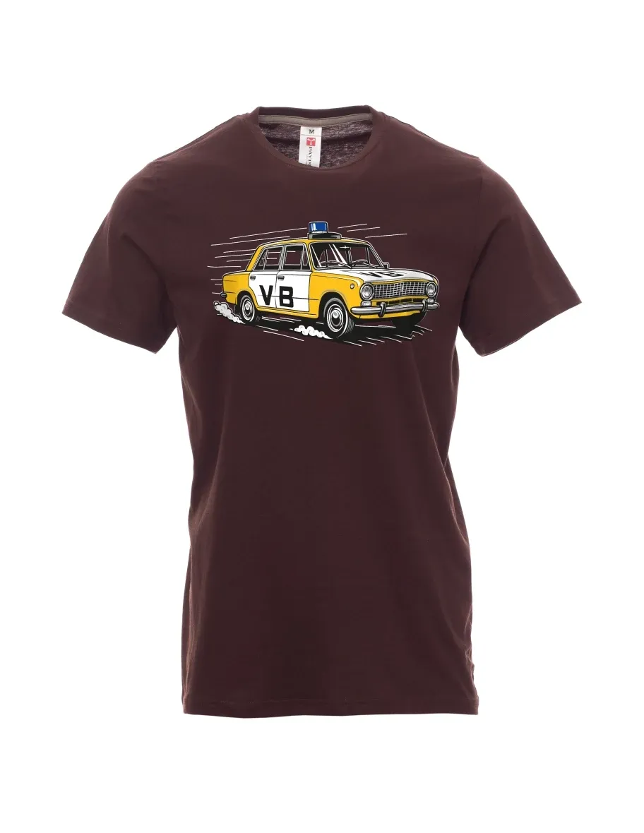 Dark brown men´s T-shirt Car VAZ 2101 VB