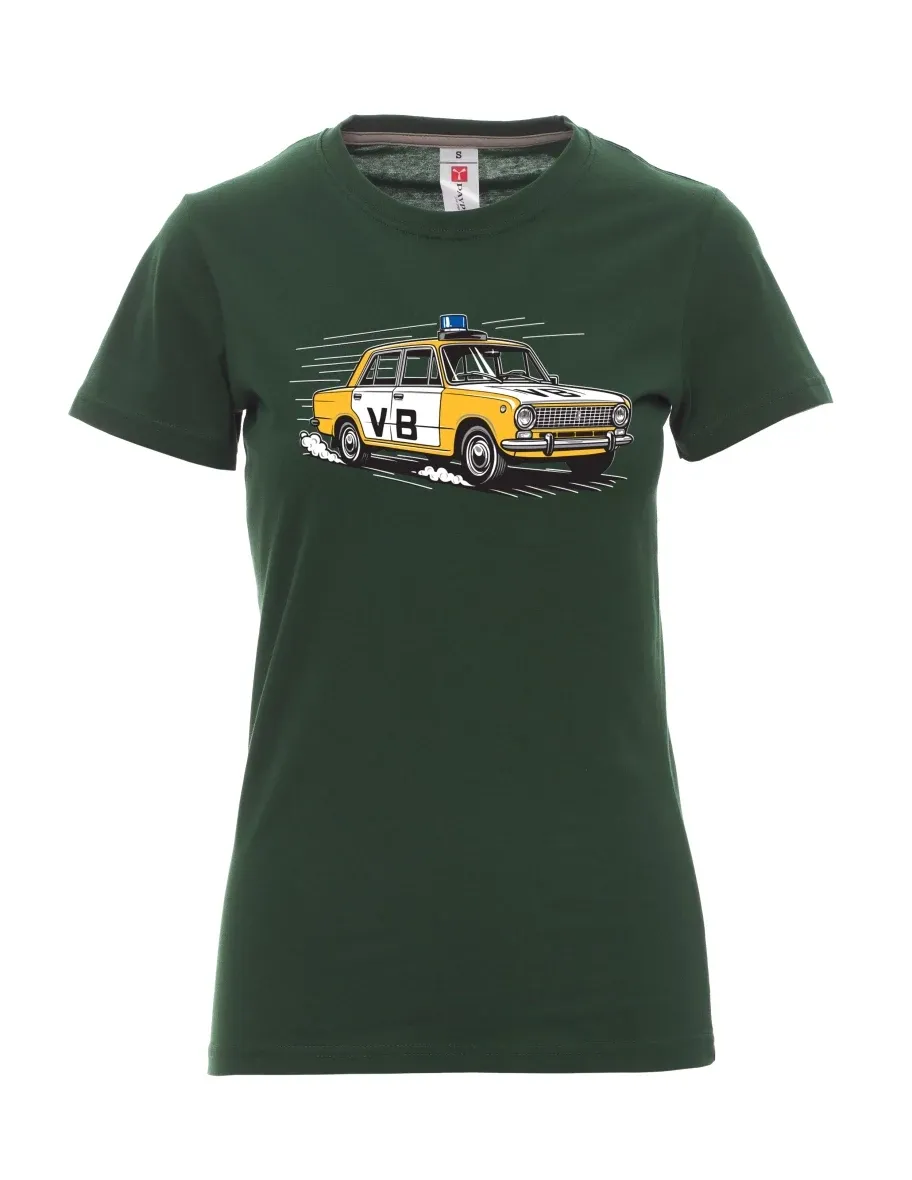 Dark green women´s T-shirt Car VAZ 2101 VB