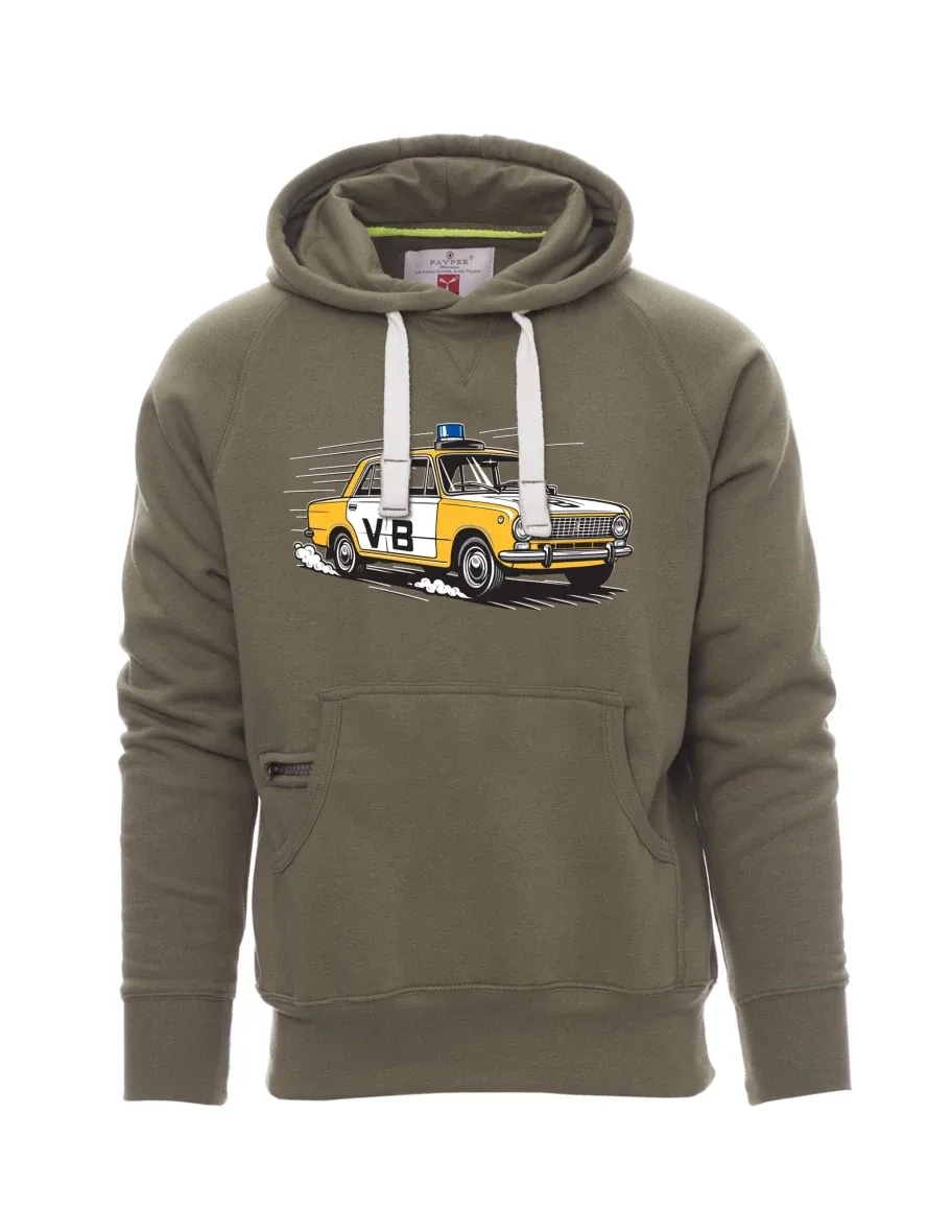 Khaki men´s sweatshirt Car VAZ 2101 VB