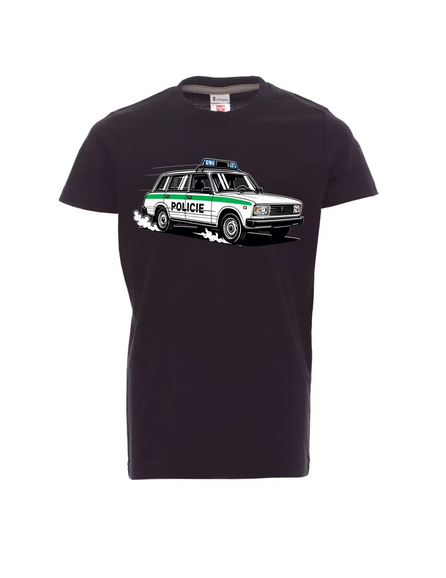Black children´s T-shirt Car VAZ 2104 POLICE