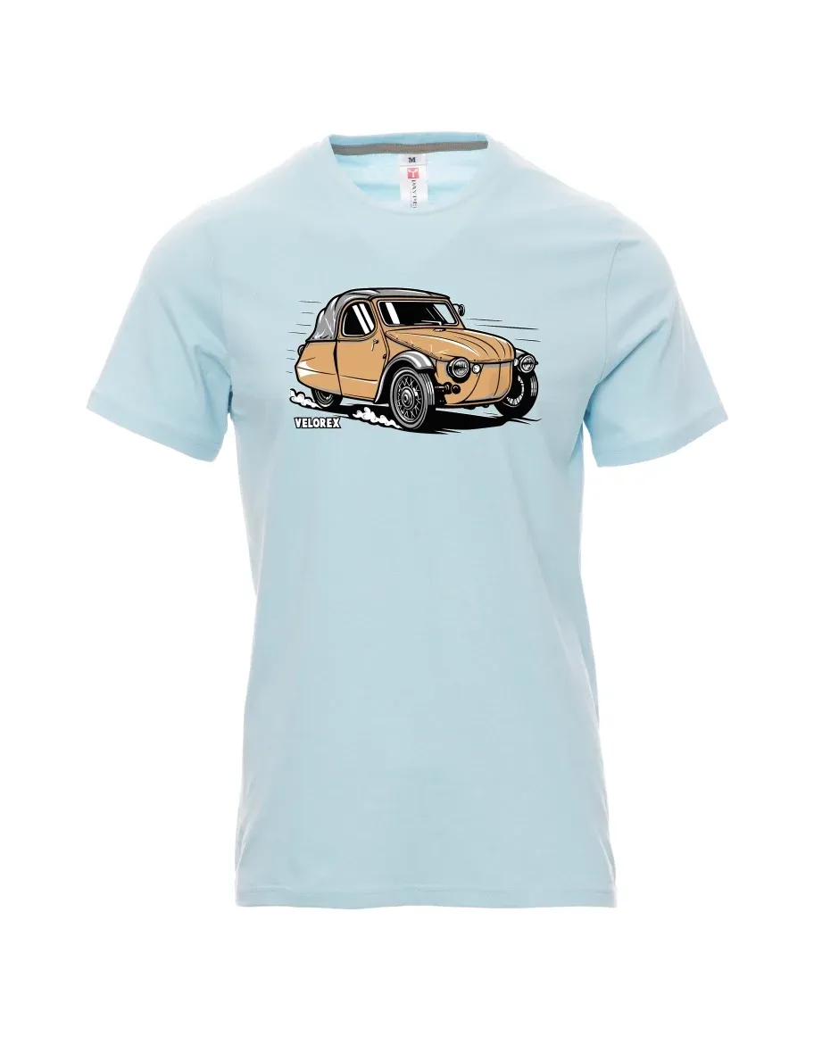 Pale blue men´s T-shirt Car Velorex
