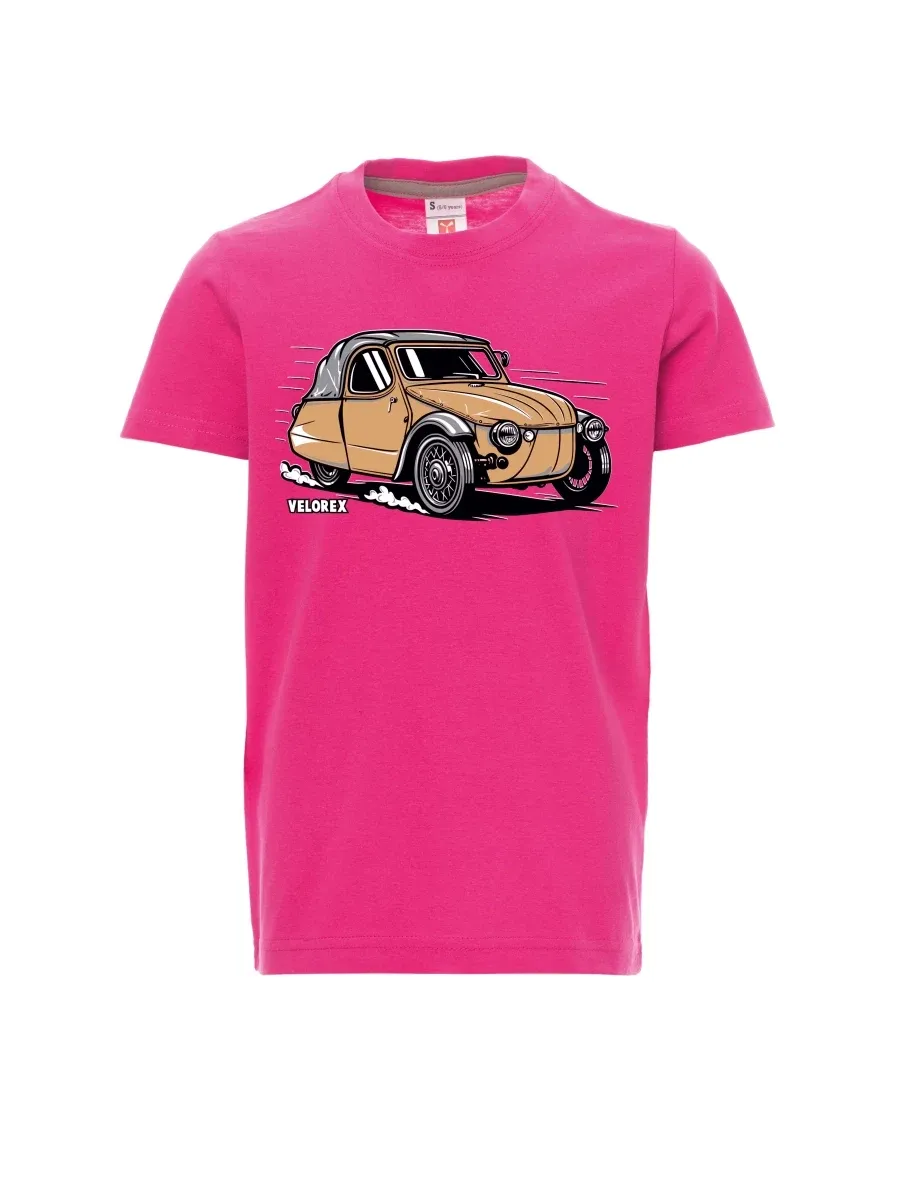 Pink children´s T-shirt Car Velorex