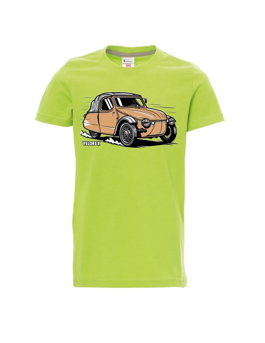 Light green children´s T-shirt Car Velorex