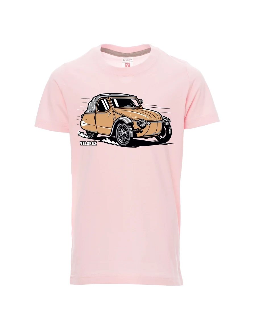 Light pink children´s T-shirt Car Velorex