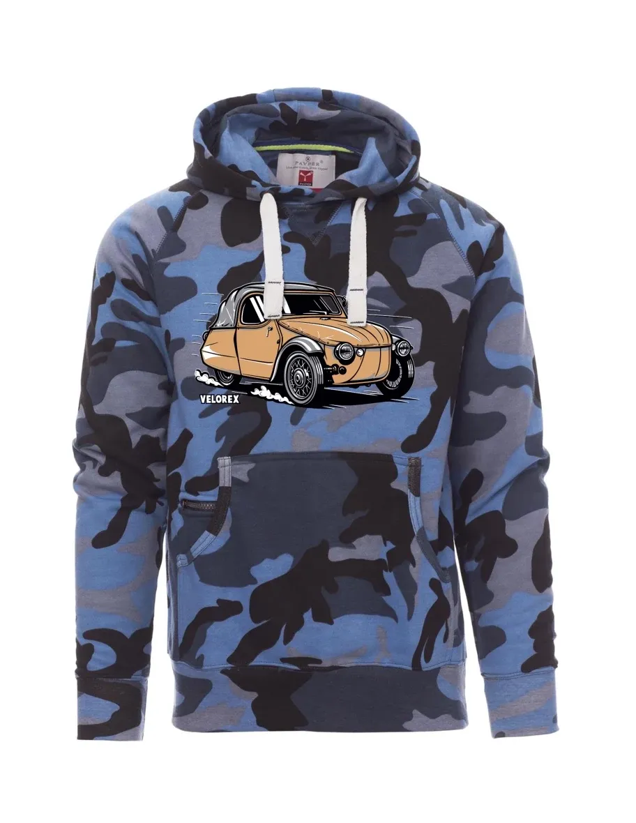 Camouflage blue men´s sweatshirt Car Velorex