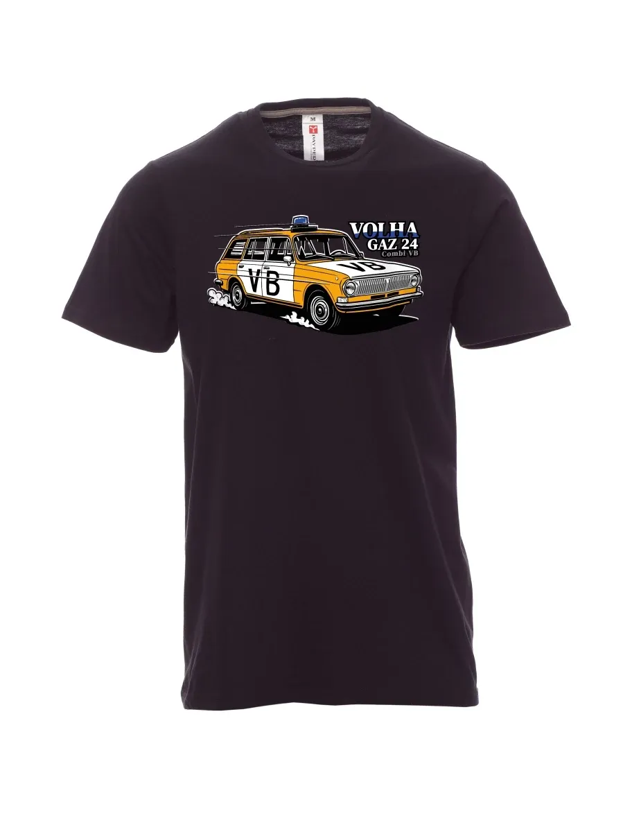 Black men´s T-shirt Car Volga GAZ 24 VB