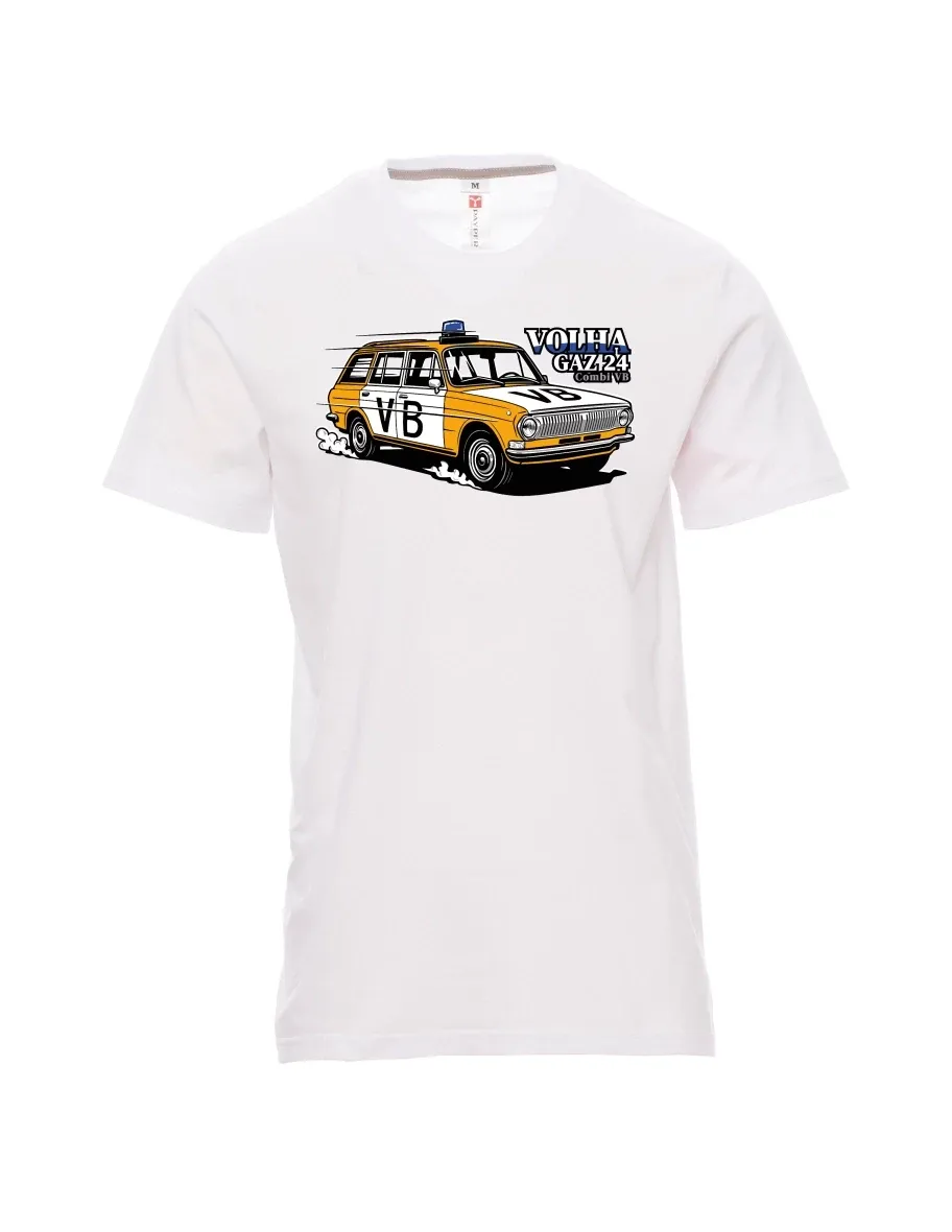 White men´s T-shirt Car Volga GAZ 24 VB