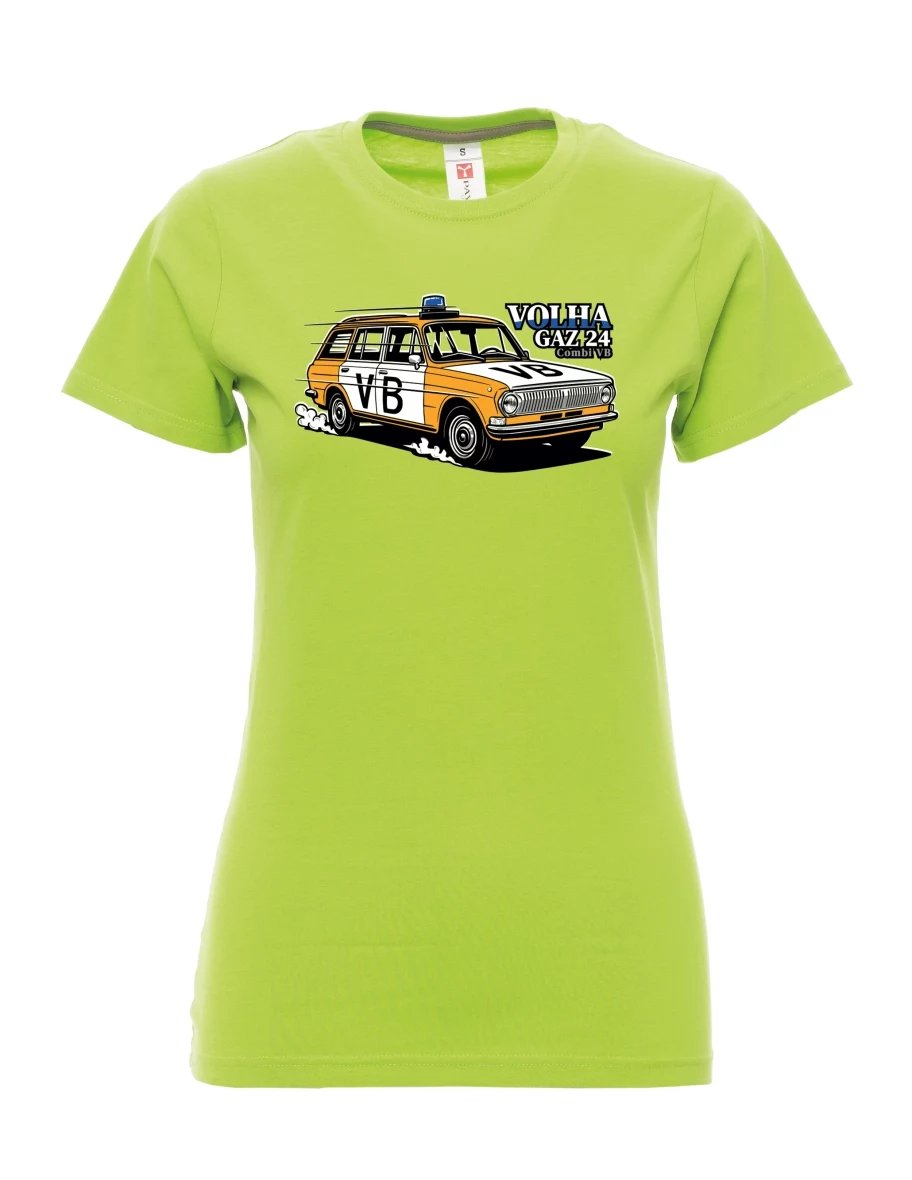 Lime women´s T-shirt Car Volga GAZ 24 VB