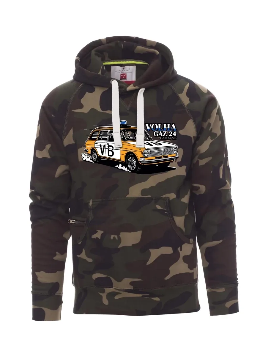 Camouflage men´s sweatshirt Car Volga GAZ 24 VB
