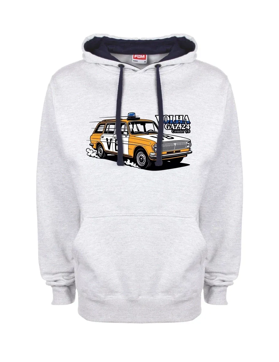 Blue-grey sweatshirt Car Volga GAZ 24 VB