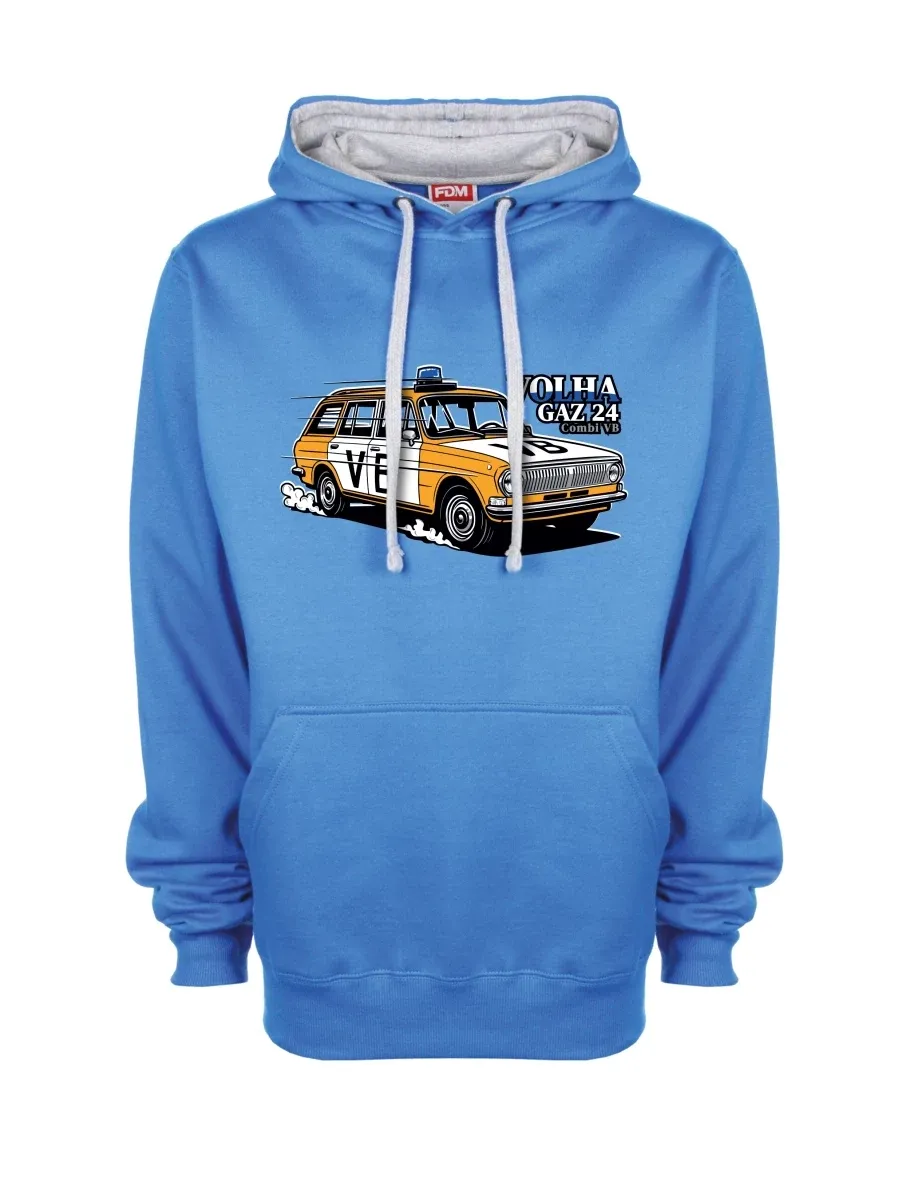 Grey-blue sweatshirt Car Volga GAZ 24 VB