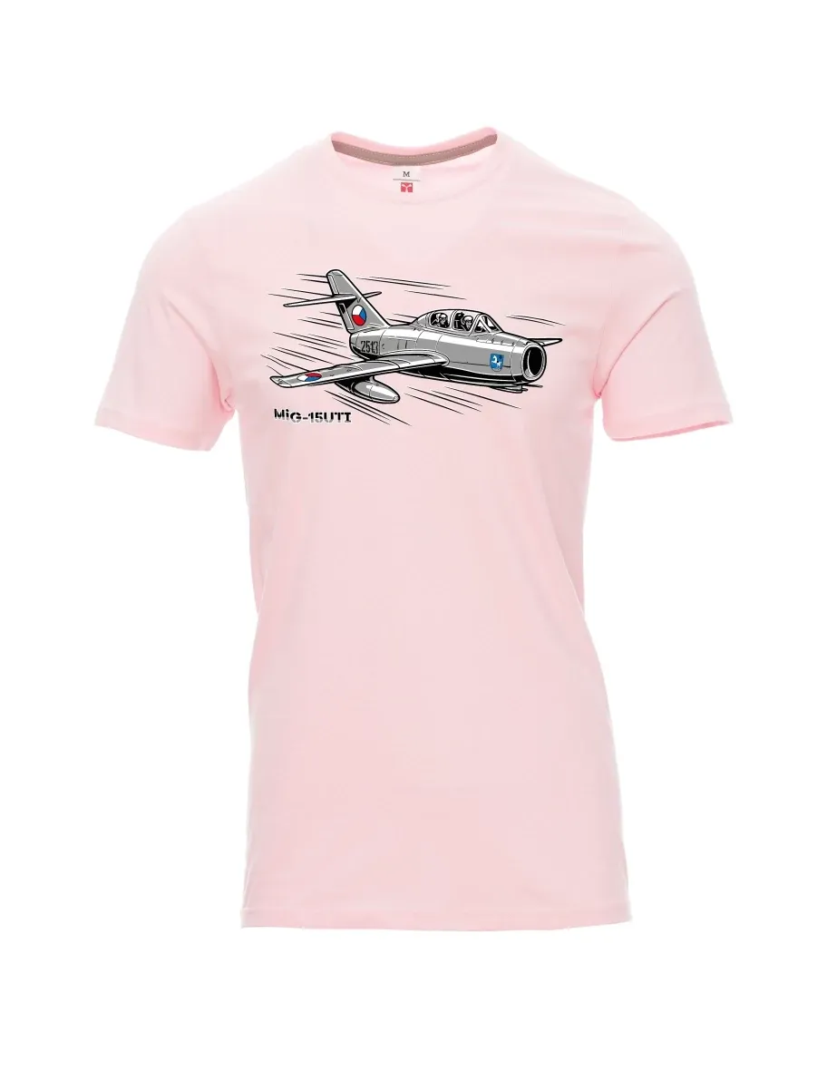 Light pink men´s T-shirt Aircraft MiG-15UTI
