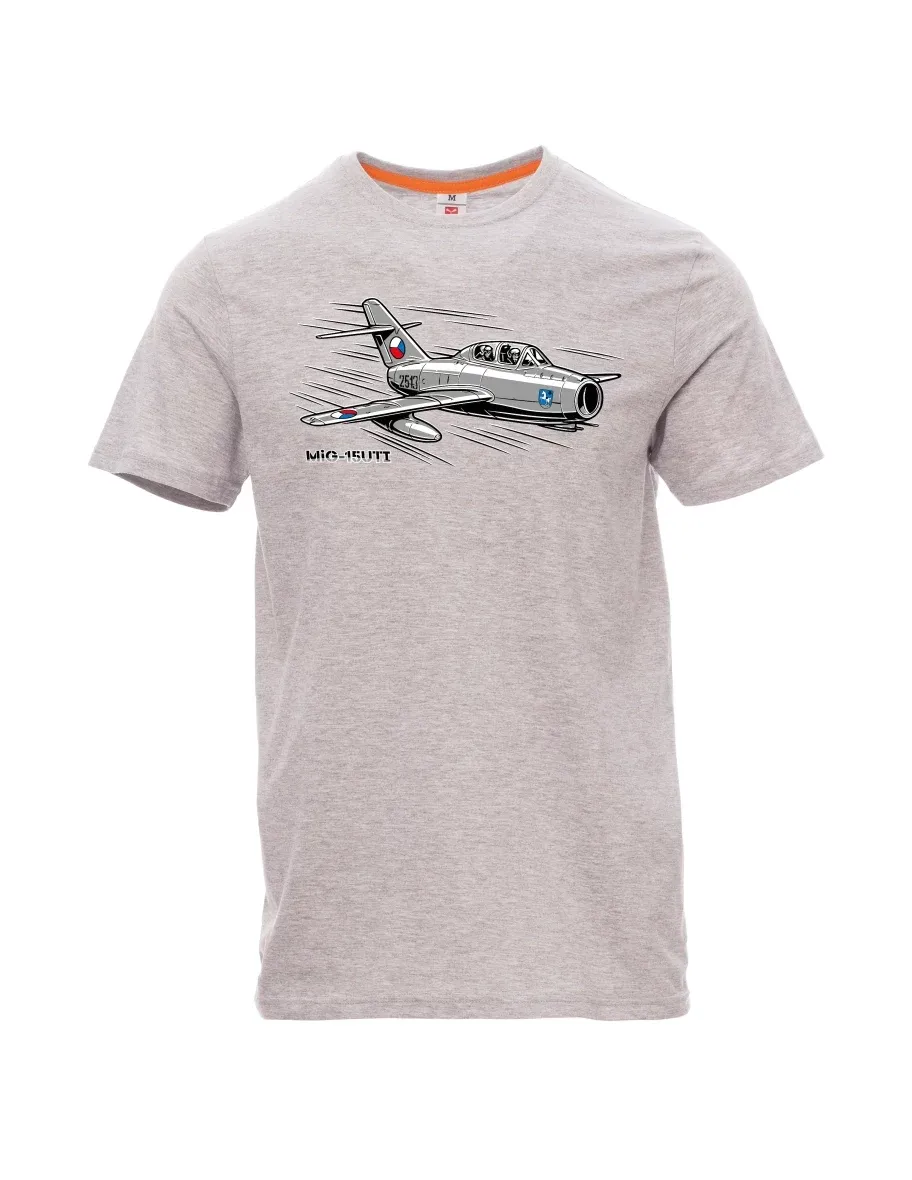 Gray melange men´s T-shirt Aircraft MiG-15UTI