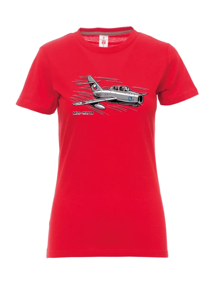 Red women´s T-shirt Aircraft MiG-15UTI