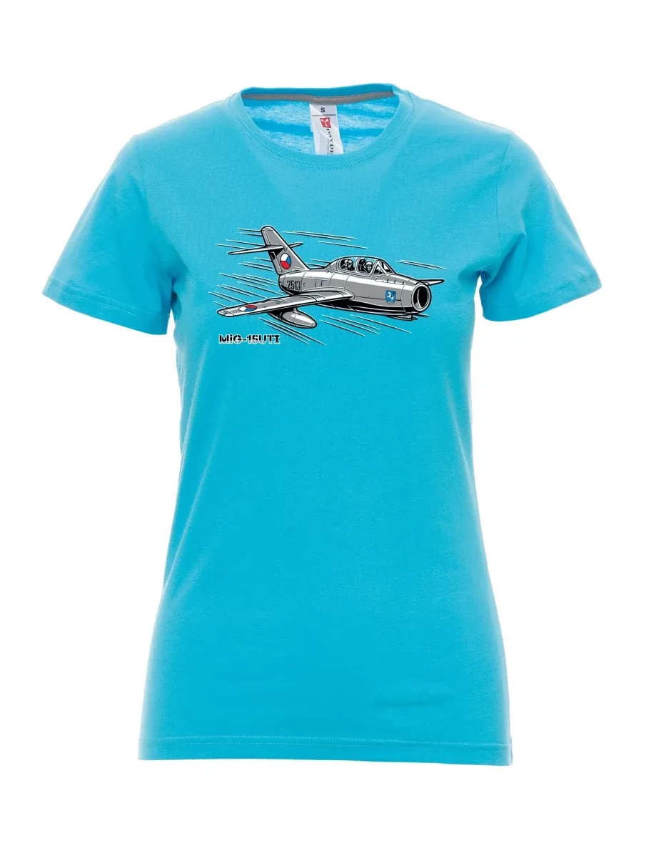 Reef blue women´s T-shirt Aircraft MiG-15UTI