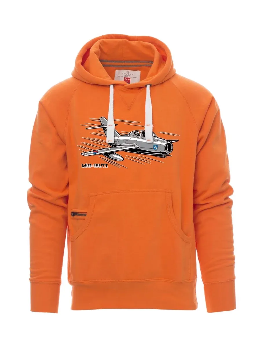 Orange men´s sweatshirt Aircraft MiG-15UTI