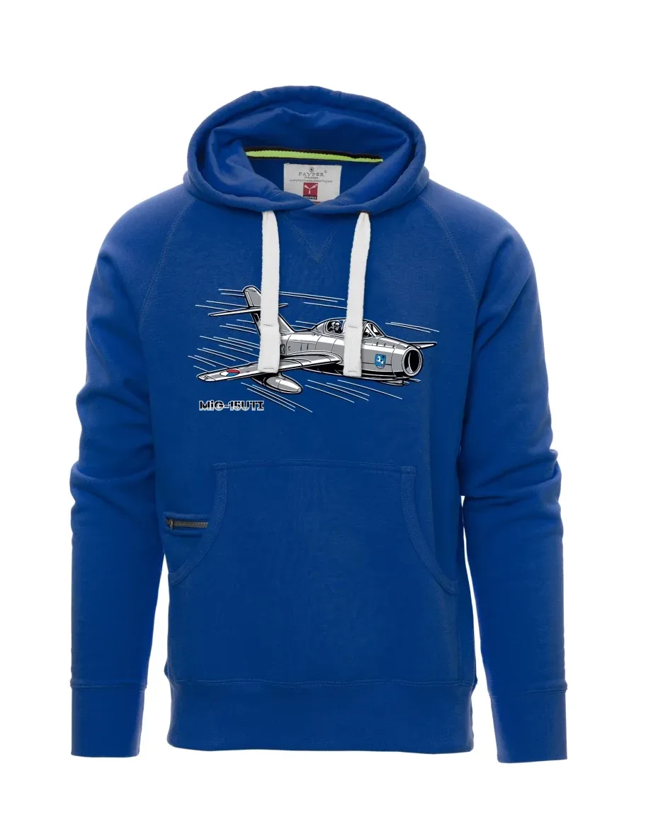 Blue men´s sweatshirt Aircraft MiG-15UTI