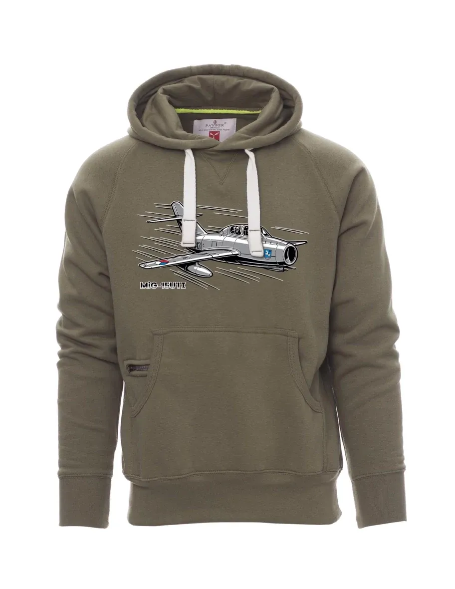 Khaki men´s sweatshirt Aircraft MiG-15UTI