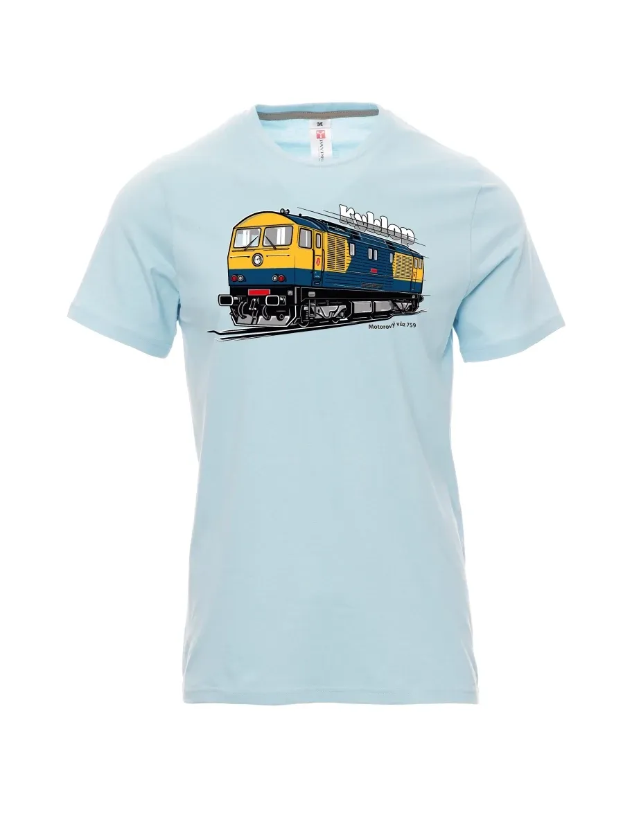 Pale blue men´s T-shirt Railcar 759 “Kyklop”